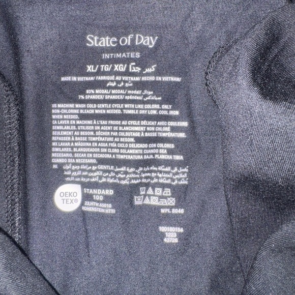 State of Day Notched-Collar Sleepshirt Black XL NWT - Picture 5 of 6
